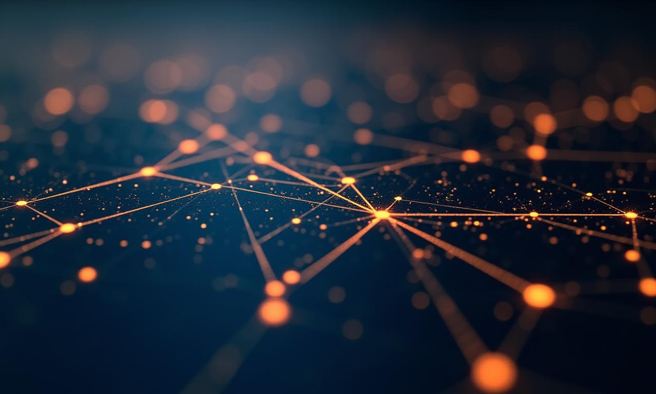 金継ぎのように光る金の線で繋がった抽象的なデジタル回路の背景